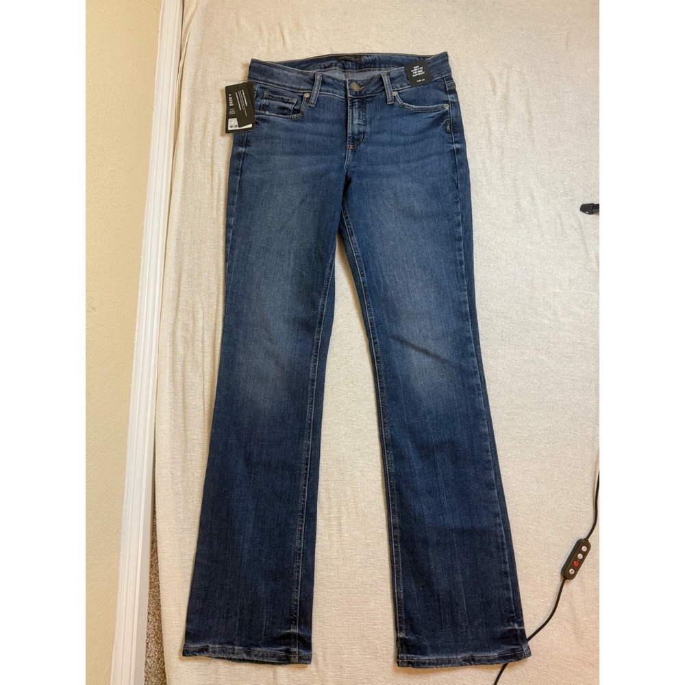 Silver Jeans Co Suki Slim Boot Jeans Women 29x33 Indigo Curvy Mid Rise L93616EAE